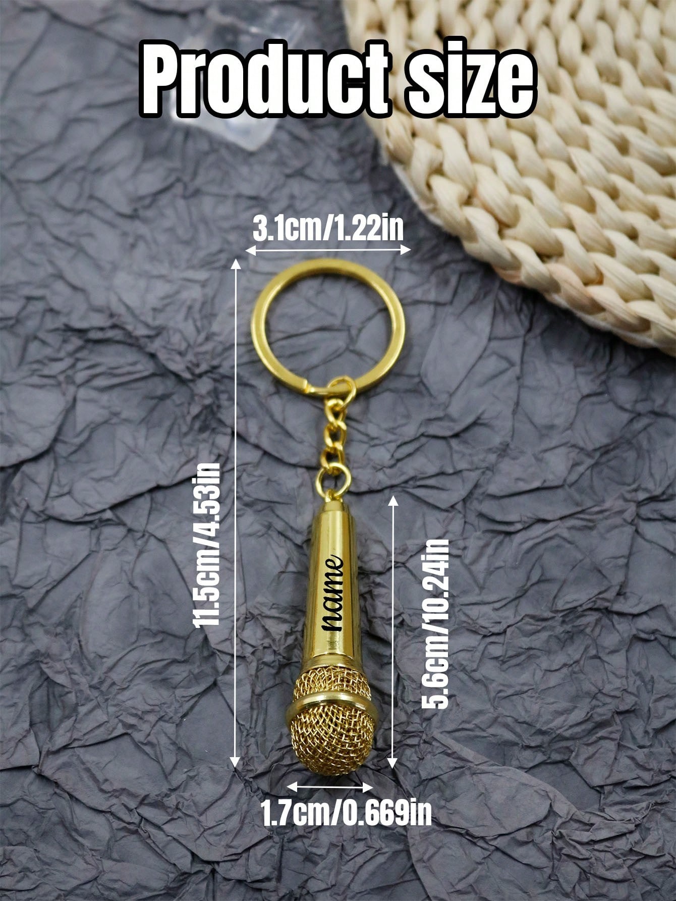 Custom Text Microphone Keychain